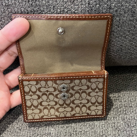 Authentic Coach Signature Monogram Logo Snap Front Card Holder - Picture 8 of 8